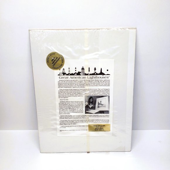 Vintage 1994 Bodie Island Lighthouse Donna Elias Print North Carolina Matted - Picture 4 of 4
